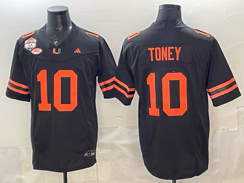 Men 2026 Miami Hurricanes #10 Toney Black 3th generations Limited NCAA Jersey 06